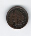 1863 Indian  Not One Cent Patriotic Civil War Token Reverse Has Major Cud Defect