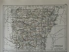 1897 Arkansas   Louisiana Original Antique Map By A   C Black