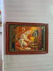 Old God Ram Hanuman Picture  Wall Art Decor Wooden Painted Frame  - 16 X 22  