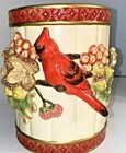 Vintage George Z Lefton Majolica Porcelain Cardinal Jar