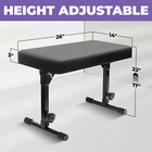 Foldable Dual Adjustable Piano Bench   black Padded Seat For Keyboard   Piano Desk