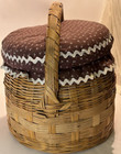 Vintage Woven Lined  Basket With Lid Extra Large