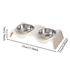 Stainless Steel Elevated Double Pet Feeder Dog Cat Water   Food Dish W  Stand 