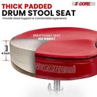 5 Core Drum Throne 4  Padded Ergonomic 441lb Capacity Height Adjustable Chair