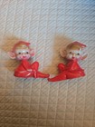 Vintage Christmas Relaxed Pair Red Pixie Elf    Japan   Mid Century Mcm