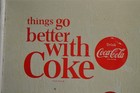 Vintage Coca Cola Store Advertising Sign Mcm Metal Endcap   Cardboard Coke Beach