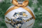 A048 Hand-made Christmas Ornament Exotic Pet Reptile Crested Gecko - Hanging