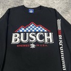 Busch Beer Long Sleeve Black T-shirt Size Medium Busch Brewed In Usa Tee