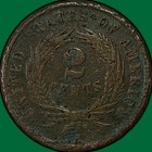 1864 Two Cent Piece Extremely Fine Xf Coin  Heavily Corroded  40738