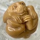 Vintage Netsuke Carved Tagua Nut Monkey Animal Carving Bead Figurine Japanese