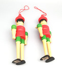 Pinocchio Vintage Hand Painted Wood Puppet Hanging Ornament Midwest Taiwan Set 2