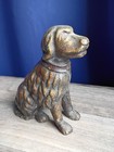 Vintage Cast Iron Dog Figurine Door Stop Sitting