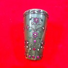 Vintage Rare Indian Islamic Mughal Jeweled Studded Precious Stone Jade Glass Cup