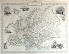 Europe  Original Antique Map  Rapkin  Tallis  1851