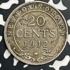 1912 Newfoundland 20 Cents Lot t0221 Silver 
