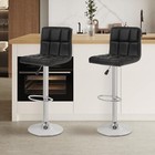 Bestoffice Set Of 2 Adjustable Swivel Bar Stools Counter Height With Back Pu    