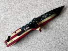 Usa American Flag Rescue Assisted Folding Pocket Knife Tanto New