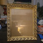 Vtg Metal Filigree Gold Brass Tone Ornate 8 X 10 Picture Frame Floral Easel