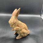 Vintage Antique Cast Iron Metal Bunny Rabbit Statue Door Stop Garden Decor