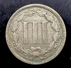 1867 Philadelphia Mint Three Cent Coin Vf - 24204