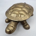 Vintage Brass Hinged Lid Turtle Ashtray Trinket Box Home Decor 6         Nice 