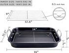 Pan With Cooling Rack  16x11 5x2 Inch Black Carbon Steel Tray With Handles For C
