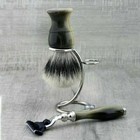 Men s Shaving Razor Sets With Silvertip Brush Luxury Gleam Finished Gift Kit 
