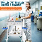 Top-grade Stainless Steel 2 Tier Rolling Cart With Table Top And Deep Drawers   