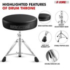 5 Core Drum Throne 3  Padded Comfortable 200lb Capacity Drummer Stool Adjustable
