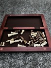 Classic Folding Wooden Chess Set W  Pieces   Storage Compartment  Brown