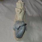 Mermaid Figurine Blue Tail Coastal Nautical Beach Ocean Decor Resin 7 5   