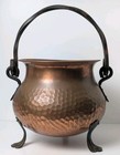 Vintage Copper Cauldron Footed Hammered Kettle Pot Planter Handle Cottagecore