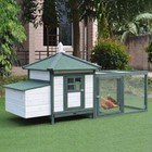 77  Wooden Chicken Coop W Nesting Box Hen House W Removable Tray Ramp Run