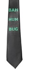 Black  bah Hum Bug  Christmas Tie     Humorous Festive Necktie For Holiday Parties