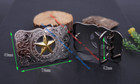 Western Cowboy Long Huge Silver  Gold Texas Ranger Star Rodeo Trophy Belt Buckle