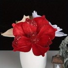6pcs Glitter Christmas Poinsettia Hanging Flowers Decoration Xmas Party Tree