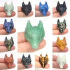 1 5  Wolf Head Pendant Natural Stone Accessories Diy Handcrafts Healing Crystal 