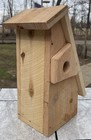 Cedar Saltbox Style Bird House W Predator Guard Songbird Chickadee Wren Nuthatch