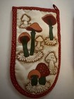 2 Vintage Retro Mushroom Oven Mitt Pot Holder Unused