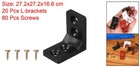 20pcs  Plastic L Brackets Corner Bracket Square Corner Brace Black