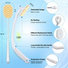 20in Long Handle Shower Body Brush Back Scrubber 3 Replacement Heads