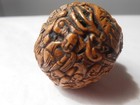 Antique Asian Chinese Walnut Carved Dragon Tiger     Qing Dynasty  