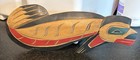 Lukcuitl Inuit Hand-painted Carved Wood Seal Wall Plaque Signed 13 Inches