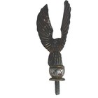 Cast Metal Eagle Perched On Globe Flag Pole Topper Finial Trophy