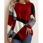Ladies Long Sleeve Pullover Printed T-shirt Blouse Tee Ladies Tops Casual Loose
