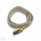 Domar Military Web Belt Vietnam Era White Canvas Brass Buckle 59 Inch Vintage