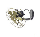 12  Blades Wall Mount Brass Fan Oscillating Vintage Antique Style Work 3 Speed