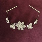 Vintage Rhinestone Floral Hair Tiara Accessory  Romantic  Ethereal  Party  Bride