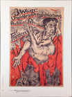 Vtg German Wwi Heinrich Richter Peace Republic Art Expressionist Bookplate Print