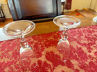 Vtg  Williamsburg Restoration Pair Blenko Baluster Wine Glasses  1960 s